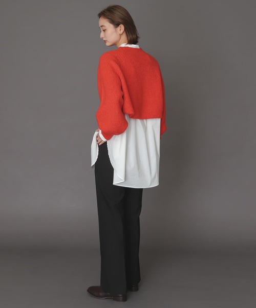 SENSE OF PLACE by URBAN RESEARCH（センスオブプレイスバイアーバンリサーチ）の「ストレッチアルパカアイレットショートセーター（ニット/セーター・レディース・ブラック/アイボリー/ブルー/ベージュ/レッド・ONE）」の11枚目の写真