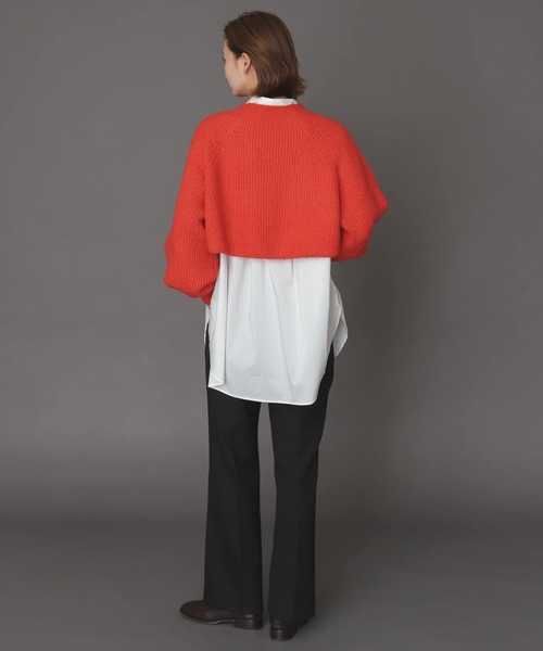 SENSE OF PLACE by URBAN RESEARCH（センスオブプレイスバイアーバンリサーチ）の「ストレッチアルパカアイレットショートセーター（ニット/セーター・レディース・ブラック/アイボリー/ブルー/ベージュ/レッド・ONE）」の12枚目の写真