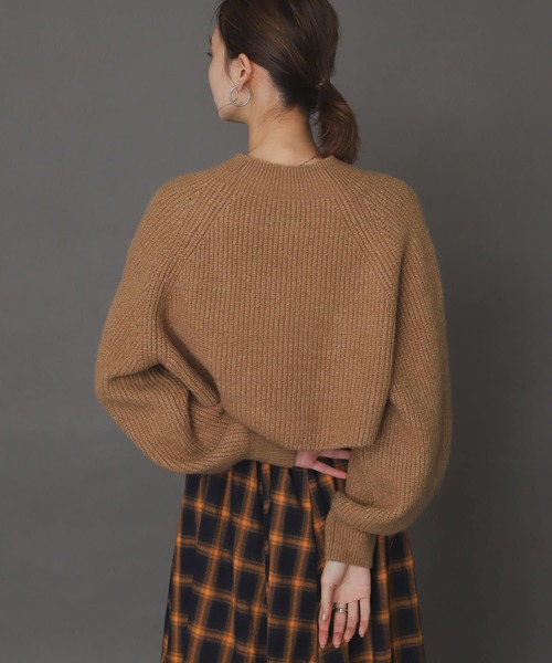 SENSE OF PLACE by URBAN RESEARCH（センスオブプレイスバイアーバンリサーチ）の「ストレッチアルパカアイレットショートセーター（ニット/セーター・レディース・ブラック/アイボリー/ブルー/ベージュ/レッド・ONE）」の17枚目の写真