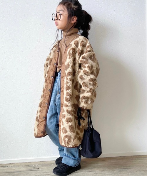 CIAOPANIC TYPY（チャオパニックティピー）の「ボアミリタリーロングジャケット（ミリタリージャケット・キッズ・ホワイト/ブラウン/カーキ/キャメル・SMALL/MEDIUM/LARGE/X-LARGE/XX-LARGE）」の3枚目の写真