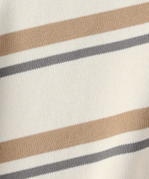 BACK NUMBER（バックナンバー）の「【BACK NUMBER】天竺編みボーダークルーニット（ニット/セーター・メンズ・ブラック×グレー/ホワイト×カーキブラウン・XL/L/S/M）」の12枚目の写真