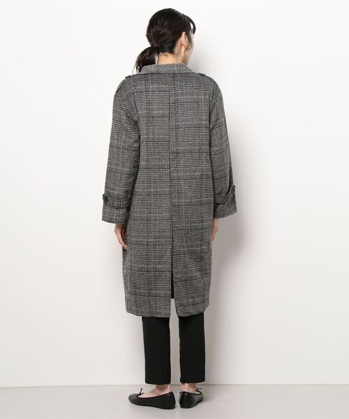 STYLEBLOCK（スタイルブロック）の「グレンチェック柄ロングチェスターコート（チェスターコート・レディース・グレー・S/M/L/2XL/XL）」の3枚目の写真