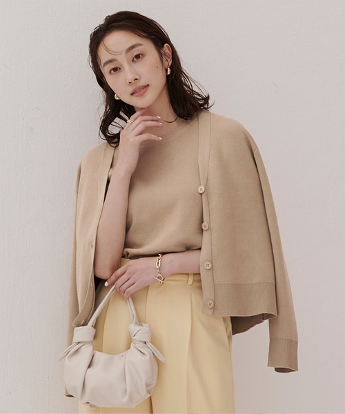 UR'S（ユアーズ）の「Vﾈｯｸｶｰﾃﾞｨｶﾞﾝ（カーディガン/ボレロ・レディース・オフホワイト/レッド/ブラック/グリーン/ベージュ/ネイビー/ライトグレー・M/S/L）」の5枚目の写真