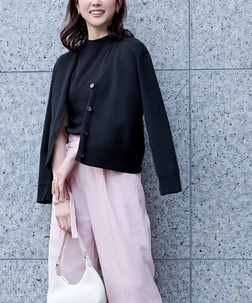 UR'S（ユアーズ）の「Vﾈｯｸｶｰﾃﾞｨｶﾞﾝ（カーディガン/ボレロ・レディース・オフホワイト/レッド/ブラック/グリーン/ベージュ/ネイビー/ライトグレー・M/S/L）」の6枚目の写真