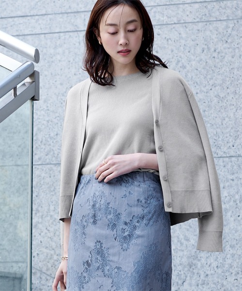 UR'S（ユアーズ）の「Vﾈｯｸｶｰﾃﾞｨｶﾞﾝ（カーディガン/ボレロ・レディース・オフホワイト/レッド/ブラック/グリーン/ベージュ/ネイビー/ライトグレー・M/S/L）」の4枚目の写真