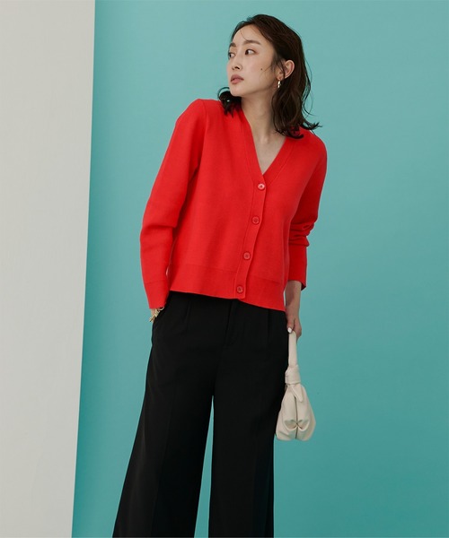 UR'S（ユアーズ）の「Vﾈｯｸｶｰﾃﾞｨｶﾞﾝ（カーディガン/ボレロ・レディース・オフホワイト/レッド/ブラック/グリーン/ベージュ/ネイビー/ライトグレー・M/S/L）」の18枚目の写真