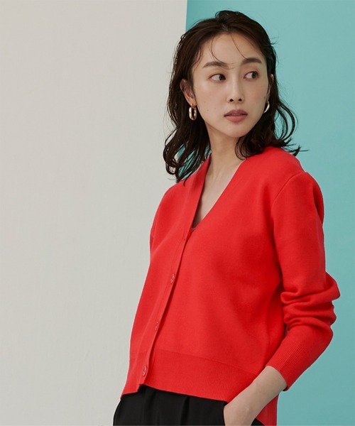 UR'S（ユアーズ）の「Vﾈｯｸｶｰﾃﾞｨｶﾞﾝ（カーディガン/ボレロ・レディース・オフホワイト/レッド/ブラック/グリーン/ベージュ/ネイビー/ライトグレー・M/S/L）」の20枚目の写真