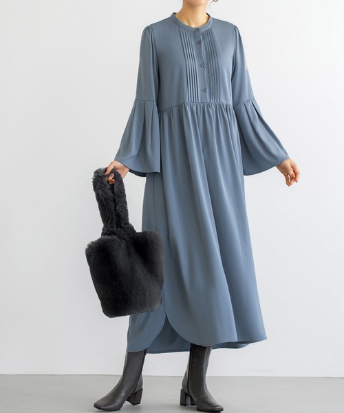 Luxe Style タック ギャザーワンピース ワンピース ワンピース Deli スタイルデリ のワンピース Deli スタイルデリ のファッション Style 値下げ中古の