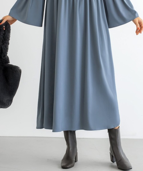 STYLE DELI(スタイルデリ)の「タック&ギャザーワンピース(ワンピース・レディース・チャコールグレー/ブルー系その他/グレー系その他/ブルー系・01/02)」の13枚目の写真