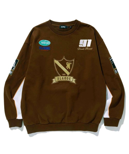 XLARGE（エクストララージ）の「PANEL CREW NECK SWEAT（スウェット・メンズ・ブラウン/ブラック/オレンジ・S/XL/M/L）」の4枚目の写真