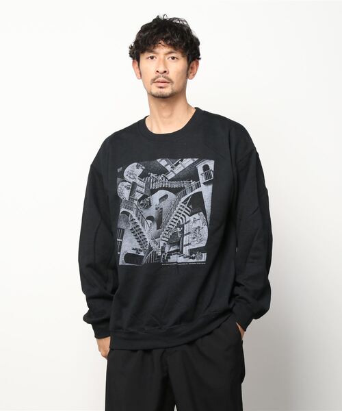 GILDAN(ギルダン)の「【GILDAN】M.C.ESCHER CREW SWEAT【W】【it】【UT13】(スウェット・メンズ・グレー/ブラック・LARGE/MEDIUM)」の9枚目の写真