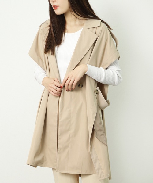 salle de bal POUR TOUS(サルデバルプールトゥス)の「【 ZOZO限定 】トレンチベスト 343014 poncho DAD(トレンチコート・レディース・ベージュ/ブラウン・FREE)」の11枚目の写真