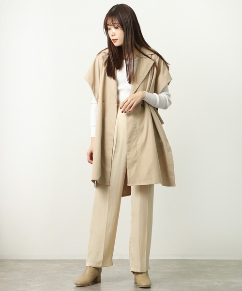 salle de bal POUR TOUS(サルデバルプールトゥス)の「【 ZOZO限定 】トレンチベスト 343014 poncho DAD(トレンチコート・レディース・ベージュ/ブラウン・FREE)」の17枚目の写真
