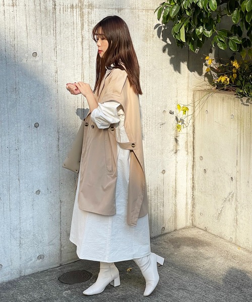 salle de bal POUR TOUS(サルデバルプールトゥス)の「【 ZOZO限定 】トレンチベスト 343014 poncho DAD(トレンチコート・レディース・ベージュ/ブラウン・FREE)」の22枚目の写真