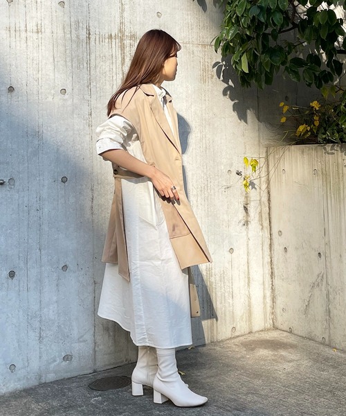 salle de bal POUR TOUS(サルデバルプールトゥス)の「【 ZOZO限定 】トレンチベスト 343014 poncho DAD(トレンチコート・レディース・ベージュ/ブラウン・FREE)」の16枚目の写真