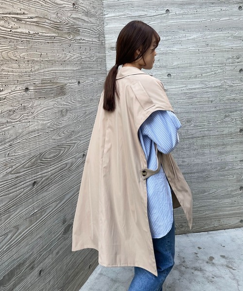 salle de bal POUR TOUS(サルデバルプールトゥス)の「【 ZOZO限定 】トレンチベスト 343014 poncho DAD(トレンチコート・レディース・ベージュ/ブラウン・FREE)」の14枚目の写真