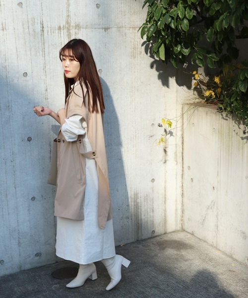 salle de bal POUR TOUS(サルデバルプールトゥス)の「【 ZOZO限定 】トレンチベスト 343014 poncho DAD(トレンチコート・レディース・ベージュ/ブラウン・FREE)」の4枚目の写真