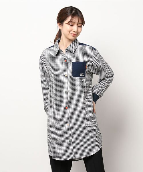 KRIFF MAYER Lady's Collection（クリフメイヤーレディースコレクション）の「ハッピーシャツチュニック（シャツ/ブラウス・レディース・その他5/ネイビー/オフホワイト/カラフル・MEDIUM/LARGE）」の3枚目の写真