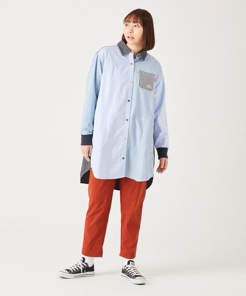 KRIFF MAYER Lady's Collection（クリフメイヤーレディースコレクション）の「ハッピーシャツチュニック（シャツ/ブラウス・レディース・その他5/ネイビー/オフホワイト/カラフル・MEDIUM/LARGE）」の7枚目の写真