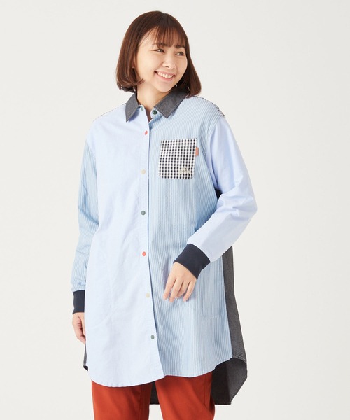 KRIFF MAYER Lady's Collection（クリフメイヤーレディースコレクション）の「ハッピーシャツチュニック（シャツ/ブラウス・レディース・その他5/ネイビー/オフホワイト/カラフル・MEDIUM/LARGE）」の8枚目の写真