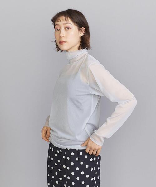 BEAUTY&YOUTH UNITED ARROWS（ビューティーアンドユースユナイテッドアローズ）の「BY ポリエステルシフォン タートルネック プルオーバー -ウォッシャブル-◆（Tシャツ/カットソー・レディース・ライトグレー/ライム/ダークグレー・FREE）」の2枚目の写真