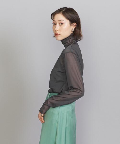 BEAUTY&YOUTH UNITED ARROWS（ビューティーアンドユースユナイテッドアローズ）の「BY ポリエステルシフォン タートルネック プルオーバー -ウォッシャブル-◆（Tシャツ/カットソー・レディース・ライトグレー/ライム/ダークグレー・FREE）」の3枚目の写真