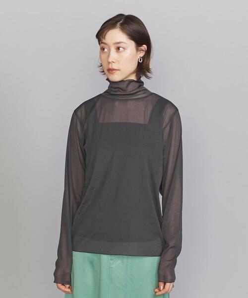 BEAUTY&YOUTH UNITED ARROWS（ビューティーアンドユースユナイテッドアローズ）の「BY ポリエステルシフォン タートルネック プルオーバー -ウォッシャブル-◆（Tシャツ/カットソー・レディース・ライトグレー/ライム/ダークグレー・FREE）」の4枚目の写真