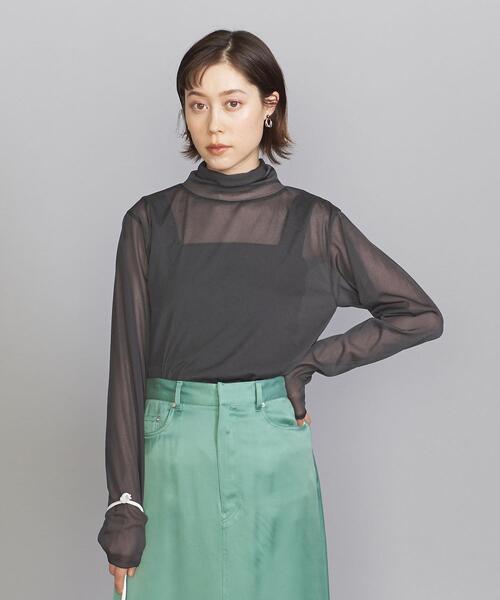 BEAUTY&YOUTH UNITED ARROWS（ビューティーアンドユースユナイテッドアローズ）の「BY ポリエステルシフォン タートルネック プルオーバー -ウォッシャブル-◆（Tシャツ/カットソー・レディース・ライトグレー/ライム/ダークグレー・FREE）」の7枚目の写真