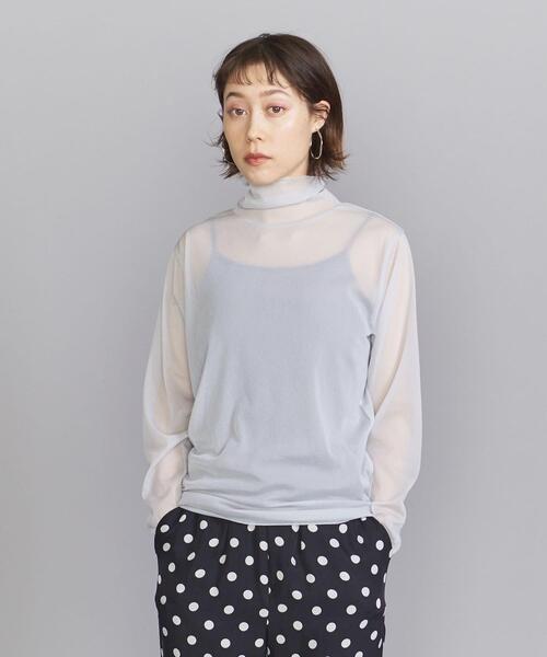 BEAUTY&YOUTH UNITED ARROWS（ビューティーアンドユースユナイテッドアローズ）の「BY ポリエステルシフォン タートルネック プルオーバー -ウォッシャブル-◆（Tシャツ/カットソー・レディース・ライトグレー/ライム/ダークグレー・FREE）」の9枚目の写真