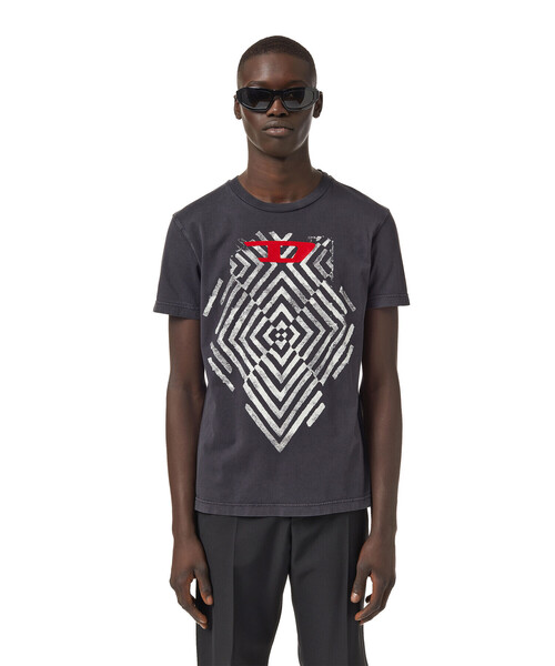 メンズ Tシャツ Tシャツ カットソー Diesel ディーゼル のtシャツ カットソー メンズ Diesel ディーゼル のファッション フロッキー プリント Atdan を購入できます Diesel フロッキープリント Tシャツ カットソー 韓国 通販