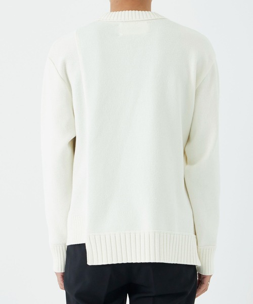 city（シティ）の「INSIDE OUT COTTON KNIT PULLOVER（ニット/セーター・メンズ・ホワイト/ブラック/ライトグリーン/マスタード・1/2/3）」の7枚目の写真