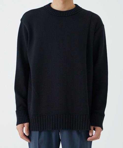 city（シティ）の「INSIDE OUT COTTON KNIT PULLOVER（ニット/セーター・メンズ・ホワイト/ブラック/ライトグリーン/マスタード・1/2/3）」の13枚目の写真