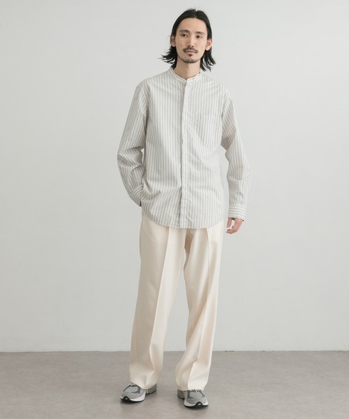 WORK NOT WORK URBAN RESEARCH(ワークノットワークアーバンリサーチ)の「WORK NOT WORK Stripe Bandcollar Shirts(シャツ/ブラウス・メンズ・オフホワイト/ベージュ・SMALL/MEDIUM/LARGE)」の11枚目の写真