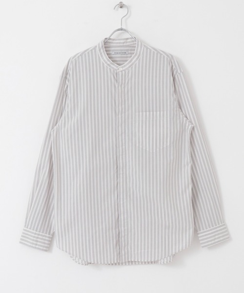 WORK NOT WORK URBAN RESEARCH(ワークノットワークアーバンリサーチ)の「WORK NOT WORK Stripe Bandcollar Shirts(シャツ/ブラウス・メンズ・オフホワイト/ベージュ・SMALL/MEDIUM/LARGE)」の4枚目の写真