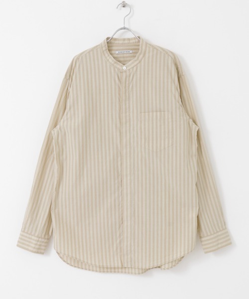WORK NOT WORK URBAN RESEARCH(ワークノットワークアーバンリサーチ)の「WORK NOT WORK Stripe Bandcollar Shirts(シャツ/ブラウス・メンズ・オフホワイト/ベージュ・SMALL/MEDIUM/LARGE)」の6枚目の写真