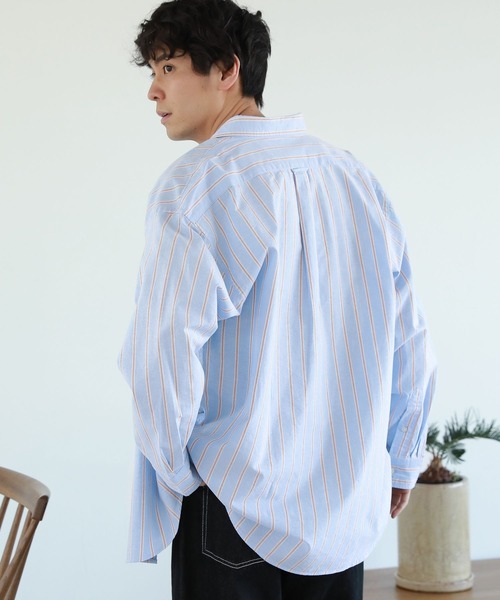 LAKOLE（ラコレ）の「ワイドオックスロングスリーブシャツ / 262308（シャツ/ブラウス・メンズ・ホワイト/ネイビー/サックスブルー/イエロー/ブルー・MEDIUM/LARGE）」の4枚目の写真