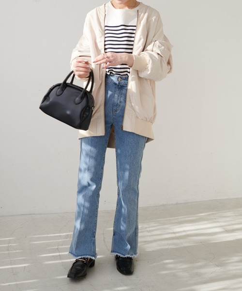 DISCOAT（ディスコート）の「ビッグMA1（MA-1・レディース・ホワイト系その他/ライトグレー・FREE）」の21枚目の写真