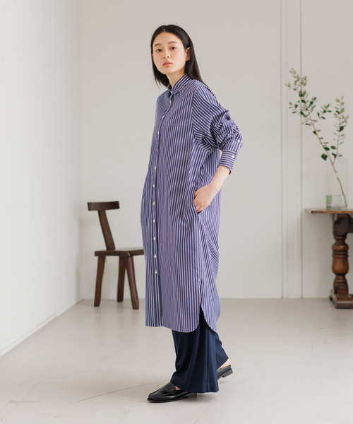 collex(コレックス)の「【Alltid】スーピマコットンシャツワンピース(ワンピース・レディース・ネイビー/ピンクベージュ・フリー)」の11枚目の写真