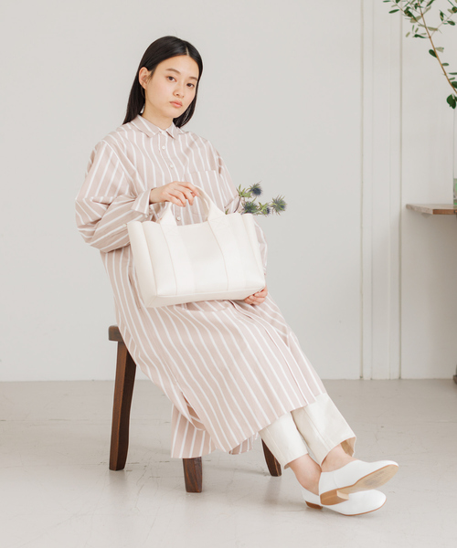 collex(コレックス)の「【Alltid】スーピマコットンシャツワンピース(ワンピース・レディース・ネイビー/ピンクベージュ・フリー)」の14枚目の写真