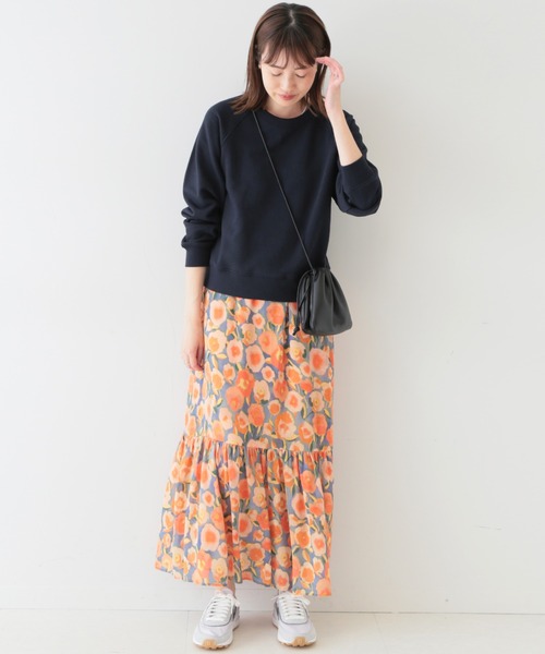 SLOBE IENA（スローブイエナ）の「裏毛コンパクトラグランスウェット◆（スウェット・レディース・グレー系その他/ネイビー/イエロー・FREE）」の11枚目の写真