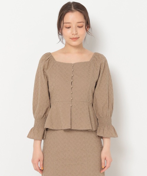 mysty woman（ミスティウーマン）の「刺繍レースブラウス 272385（シャツ/ブラウス・レディース・ブラウン/オフホワイト/ピンク・FREE）」の16枚目の写真