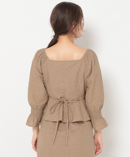 mysty woman（ミスティウーマン）の「刺繍レースブラウス 272385（シャツ/ブラウス・レディース・ブラウン/オフホワイト/ピンク・FREE）」の6枚目の写真