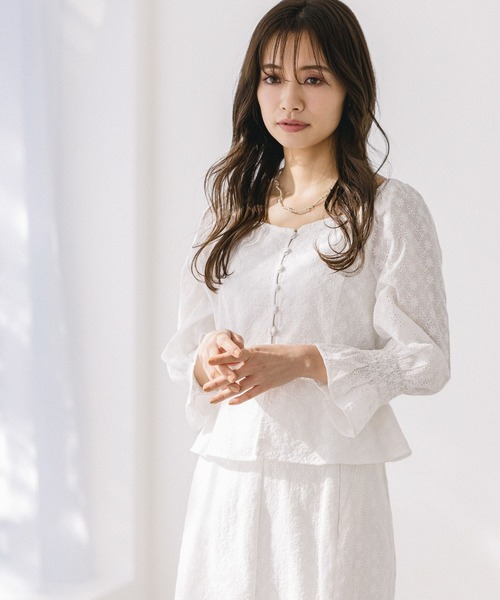 mysty woman（ミスティウーマン）の「刺繍レースブラウス 272385（シャツ/ブラウス・レディース・ブラウン/オフホワイト/ピンク・FREE）」の20枚目の写真