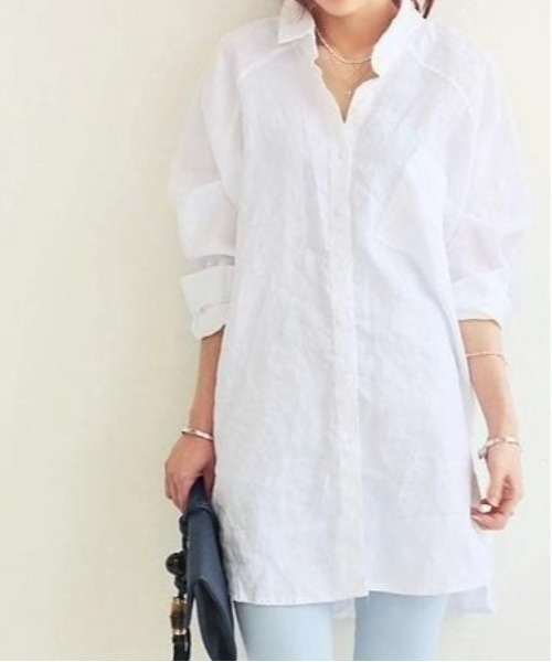 セール バックボタンアクセント ロングシャツブラウス シャツ ブラウス A Lot Of Love ア ロット オブ ラブ のファッション通販 Zozotown