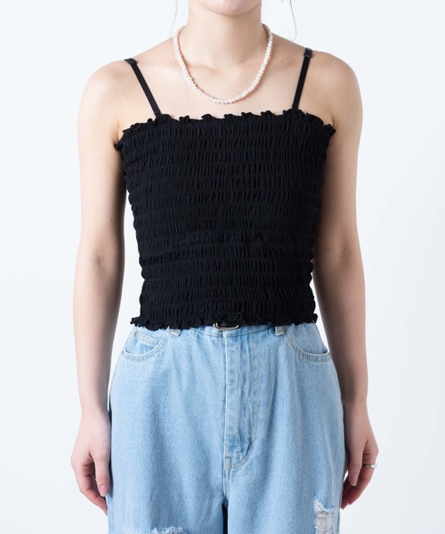 WEGO(ウィゴー)の「WEGO/2WAYカップインシャーリングキャミソール(キャミソール・レディース・ブラック/アイボリー/イエロー系その他2・MEDIUM/SMALL)」の9枚目の写真