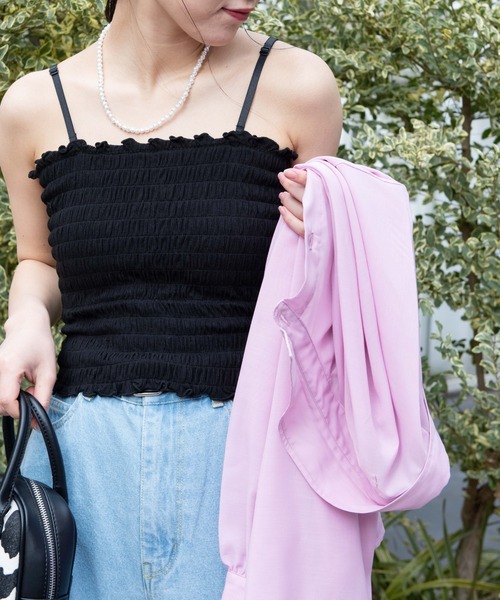 WEGO(ウィゴー)の「WEGO/2WAYカップインシャーリングキャミソール(キャミソール・レディース・ブラック/アイボリー/イエロー系その他2・MEDIUM/SMALL)」の20枚目の写真