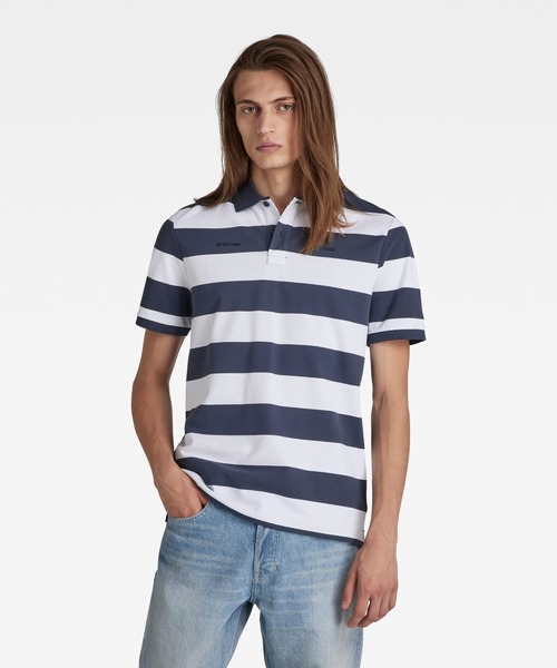 G-STAR(ジースター)の「WIDE STRIPE POLO/ポロシャツ(ポロシャツ・メンズ・ストライプ・SMALL/MEDIUM/LARGE/X-SMALL/X-LARGE)」の1枚目の写真