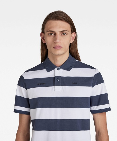 G-STAR(ジースター)の「WIDE STRIPE POLO/ポロシャツ(ポロシャツ・メンズ・ストライプ・SMALL/MEDIUM/LARGE/X-SMALL/X-LARGE)」の4枚目の写真