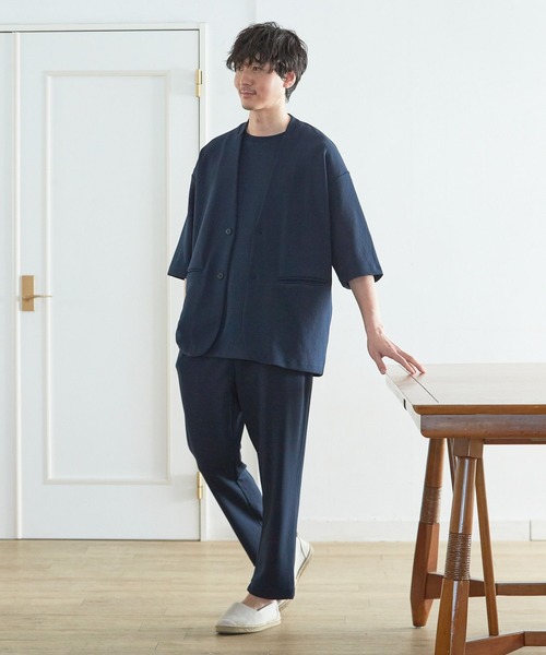 GLOBAL WORK（グローバルワーク）の「ジョーゼット半袖カーデジャケット/267259（カーディガン/ボレロ・メンズ・ネイビー/チャコール/グレー系2・SMALL/MEDIUM/LARGE）」の13枚目の写真