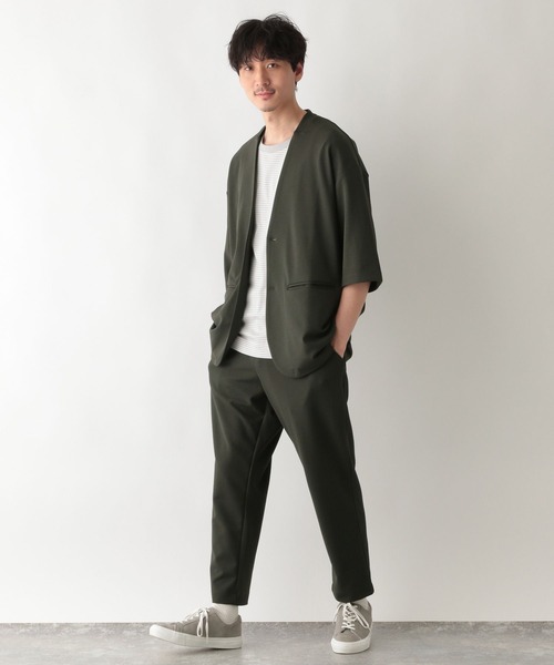 GLOBAL WORK（グローバルワーク）の「ジョーゼット半袖カーデジャケット/267259（カーディガン/ボレロ・メンズ・ネイビー/チャコール/グレー系2・SMALL/MEDIUM/LARGE）」の7枚目の写真